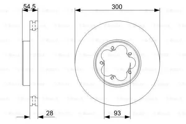 Диск тормозной передний Ford Transit 2.4TDCi 06> 0 986 479 307 BOSCH
