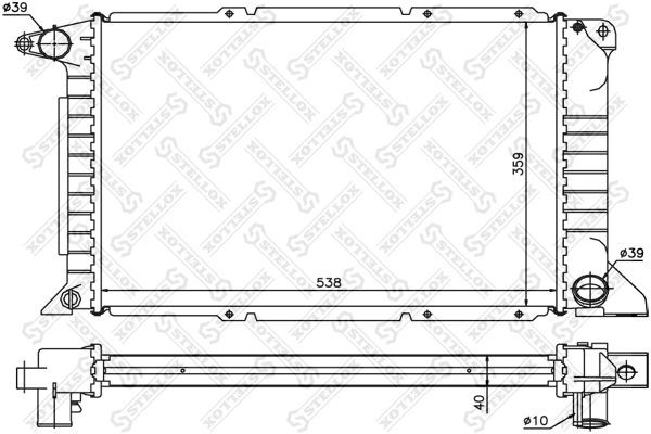 радиатор системы охлаждения! МКПП\ Ford Ka 1.0/1.3i 97-08 10-25798-SX STELLOX