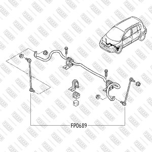 Тяга стабилизатора передняя левая/правая RENAULT Kangoo/Megan/Scenic 03- FP0689 FP0689 FIXAR