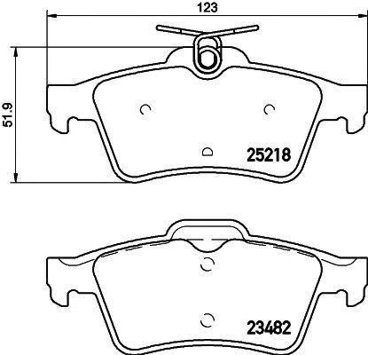 Колодки тормозные FORD Focus 2 MAZDA 3 VOLVO OPEL Vectra C задние (4шт.) TEXTAR 2521801 TEXTAR