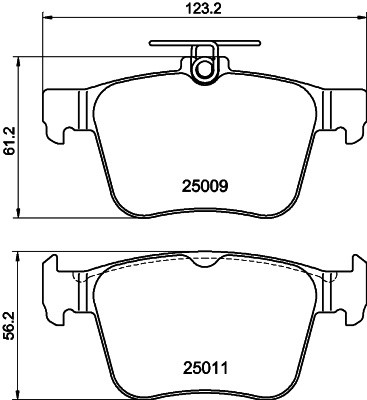 Колодки тормозные VW Golf 7 AUDI A3 (12-),TT (14-) задние (4шт.) TEXTAR 2500904 TEXTAR