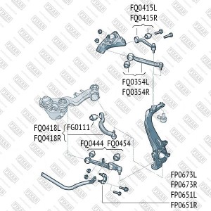 Тяга стабилизатора передняя левая AUDI A4/A6 95-SKODA Superb 01-VW Passat 96- FP FP0651L FIXAR