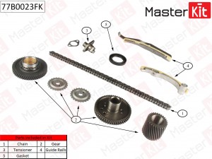 Комплект цепи ГРМ MITSUBISHI PAJERO 3.2Di-D 4M41 00 77B0023FK 77B0023FK MASTER KIT