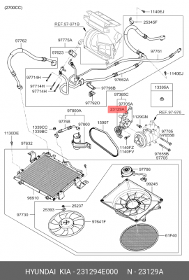 Ролик натяжителя ремня 231294E000 HYUNDAI KIA