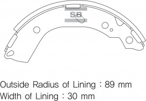 Колодки тормозные HYUNDAI Getz (02-) (7") задние барабанные (4шт.) SANGSIN SA132 SANGSIN