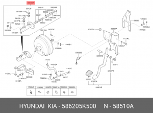 цилиндр торм.гл.!\ Kia Mighty, Hyundai County/HD45-72 04- 586205K500 MOBIS