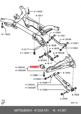 Сайлентблок рычага заднего нижнего MITSUBISHI 4120A181 4120A181 MITSUBISHI