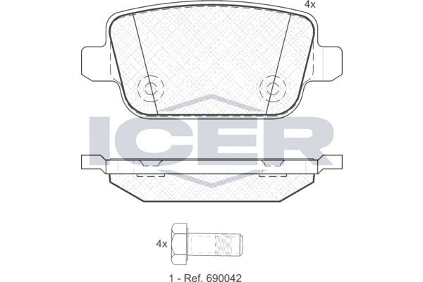 181801 колодки дисковые задние !\ Landrover Freelander 2 2.2TD4/3.2 06> 181801 ICER