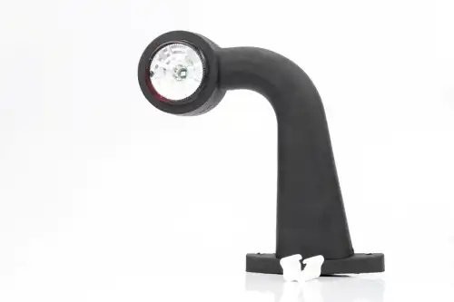 фонарь габаритный! рожок LED изогнутый, L=175мм, красный/белый 12-36V с кабелем\ FT009FLED FRISTOM