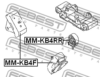 Подушка двигателя передняя AT/MT MM-KB4F FEBEST