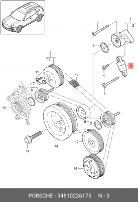 94810226175 НАТЯЖНОЙ ЭЛЕМЕНТ 94810226175 PORSCHE