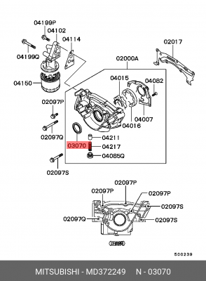 Сальник коленвала передний MITSUBISHI MD372249 MD372249 MITSUBISHI