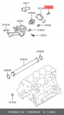 Болт HYUNDAI KIA OE 1140008203 HYUNDAI KIA