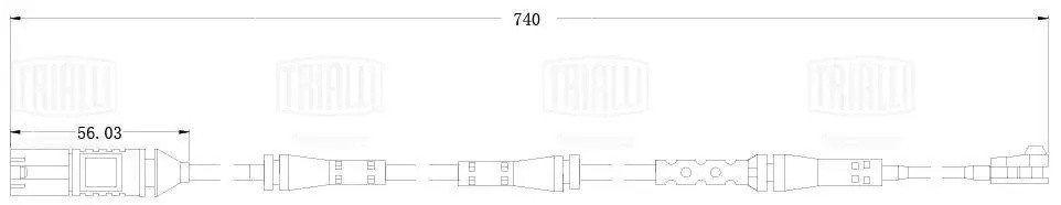 Датчик износа колодок BMW X3 (G01) (17-) зад. L=740 (PFS 0215) PFS 0215 TRIALLI