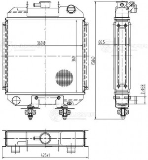 Радиатор МТЗ-320 алюминиевый дв.LOMBARDINI LPW1503CHD LUZAR LRC 0624 LUZAR