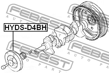 Шкив коленвала HYUNDAI H1 08- HYDS-D4BH HYDS-D4BH FEBEST