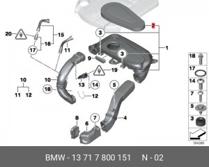 фильтр воздушный!\ BMW F10/F01 3.0D 10> 13 71 7 800 151 BMW
