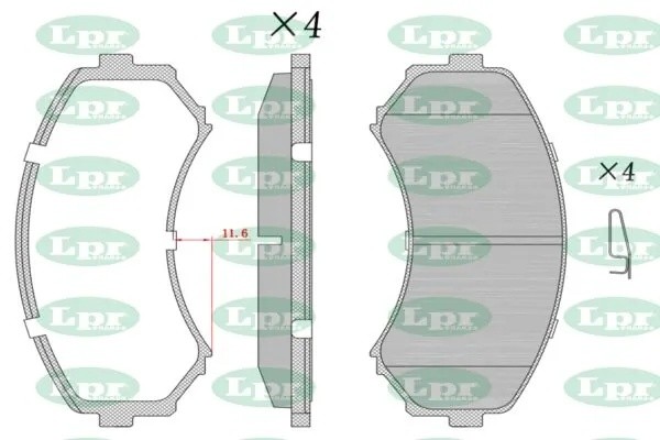Комплект тормозных колодок 05P569 05P569 LPR