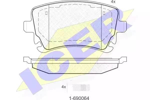 181674-204 колодки дисковые задние!\ Audi A4 S4 Quattro 4.2 03-04 181674204 ICER