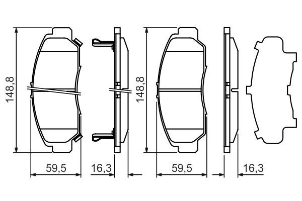 Колодки тормозные HONDA Legend (96-04) передние (4шт.) BOSCH 0 986 424 722 BOSCH