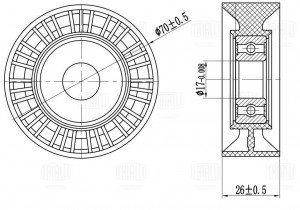 Ролик привод. ремня для а/м BMW 5 E39 95- 2.0i/2.5i/3.0i только ролик натяж. 5PK CM 5444 TRIALLI