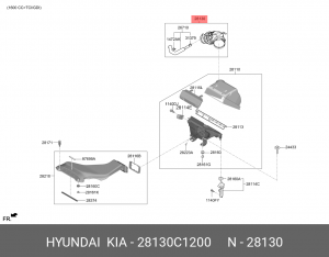 Патрубок KIA Optima (18-) фильтра воздушного OE 28130C1200 HYUNDAI KIA