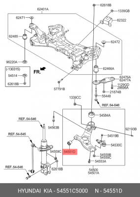 Сайлентблок KIA Sportage (16-) рычага переднего передний OE 54551-C5000 HYUNDAI KIA