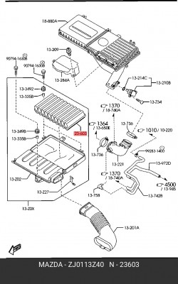 ФИЛЬТР ВОЗДУШНЫЙ ZJ0113Z40 ZJ01-13-Z40 MAZDA