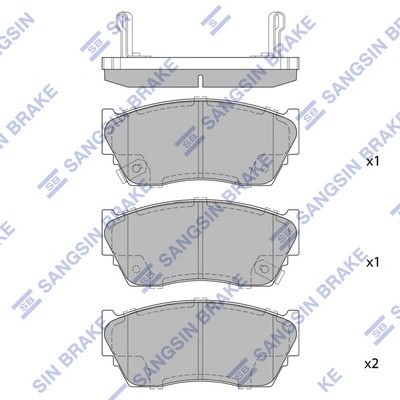 Колодки тормозные NISSAN Sunny (90-95) передние (4шт.) SANGSIN SP1489 SANGSIN