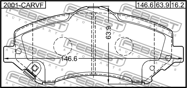Колодки передние JEEP GRAND CHEROKEE III 2004-2010 2001-CARVF 2001-CARVF FEBEST