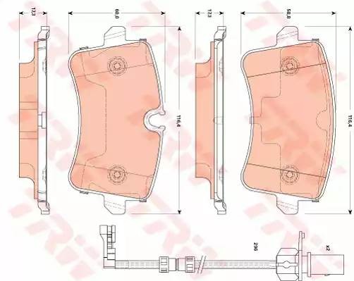 Колодки задние AUDI A8 (4H_) GDB1867 GDB1867 TRW