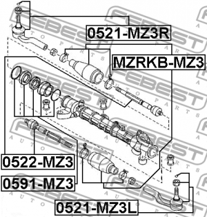 Тяга рулевая 0522-MZ3 0522-MZ3 FEBEST