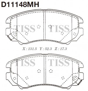 Колодки тормозные дисковые (с антискрипной пластиной)  HYUNDAI ELANTRA III (XD)  D11148MH MK KASHIYAMA