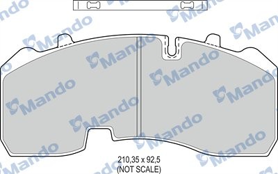 Колодки тормозные BPW дисковые (с выточкой под датчик АБС,KNORR SB3745) (211x93x MBF016098 MANDO