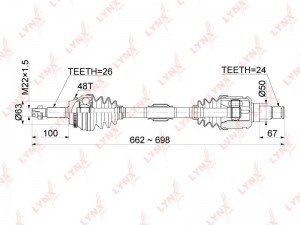 привод левый! Toyota Camry (V40) 2.4 2AZ-FE 06> CD-7510A LYNXAUTO