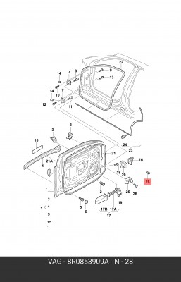 пистон подкрылка!\ Audi Q3 12-15/Q5 09-15 8R0 853 909 A VAG