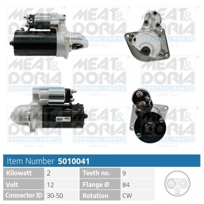 Стартер IVECO Daily 12В 2.0кВт MEAT&DORIA 5010041 MEAT DORIA