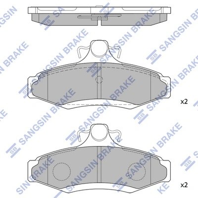 Колодки тормозные DAEWOO Leganza задние (4шт.) SANGSIN SP1114 SANGSIN