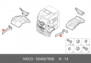 504067898 Кронштейн крепления подкрылка 504067898 IVECO