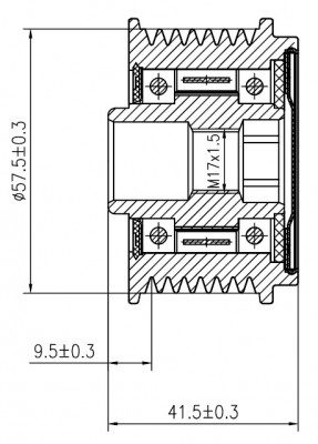 Шкив с обгонной муфтой генер. для а/м Honda Accord (08-) 2.4i (SGP 0186) SGP 0186 START VOLT