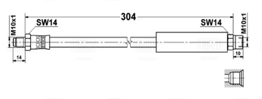 Шланг тормозной задний L=328 мм BF4830 TRIALLI