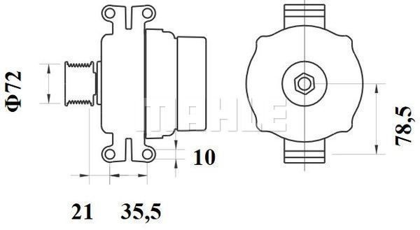 Генератор 28V 100A Scania MG 797 MAHLE KNECHT