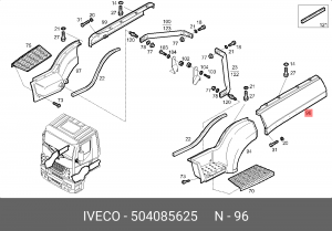 накладка крыла! переднего левого\ IVECO 504085625 IVECO
