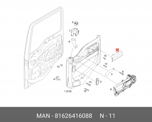 Накладка обшивки двери (справа) 81626416088 MAN