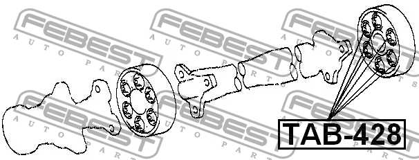 Сайлентблок муфты кардана (6 шт) TAB-428 FEBEST
