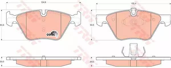 Колодки передние BMW 3 E90, 5 E60, X1 E84, Z4 E89 GDB1559 GDB1559 TRW