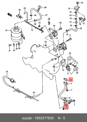 Прокладка трубки картерных газов 18533-77E00 18533-77E00 SUZUKI