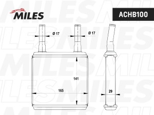 Радиатор отопителя HYUNDAI ATOS 1.0i  ACHB100 ACHB100 MILES