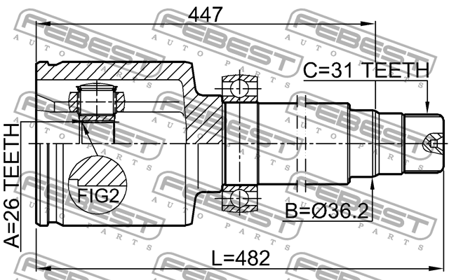 ШРУС 2111-CA223RH 2111-CA223RH FEBEST