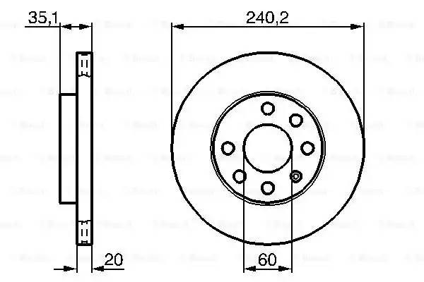 Диск тормозной OPEL Corsa C (00-06) передний (1шт.) BOSCH 0 986 479 190 BOSCH